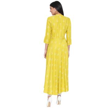 Light-yellow printed cotton kurtas-and-kurtis 2