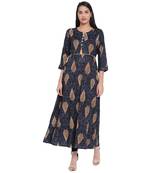 Grey printed cotton kurtas-and-kurtis