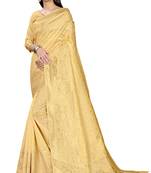 Cream woven banarasi saree with blouse