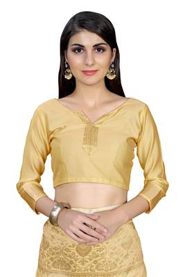 Cream woven banarasi saree with blouse 5