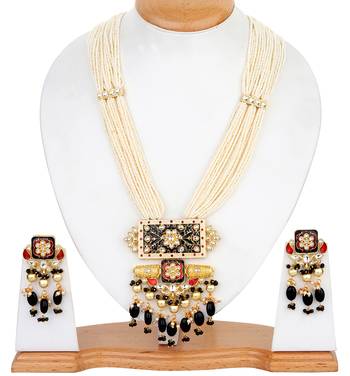 Black Kundan Gold Plated Semi Precious Necklace-Sets 1