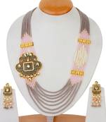 Pink Statement Multilayered Saroswki Onex Necklace Sets