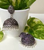 Silver Agate Jhumkas