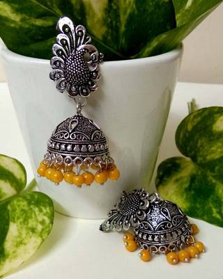 Silver Agate Jhumkas 1