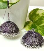 Silver Agate Jhumkas