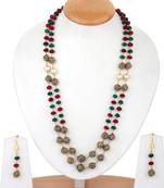 Maroon Green Tanjore 2 Layered Onex Necklace Sets