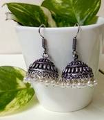 Silver Agate Jhumkas