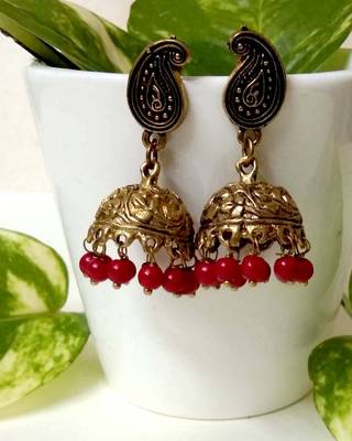 Silver Agate Jhumkas 1