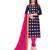Navy-blue jacquard banarasi cotton salwar