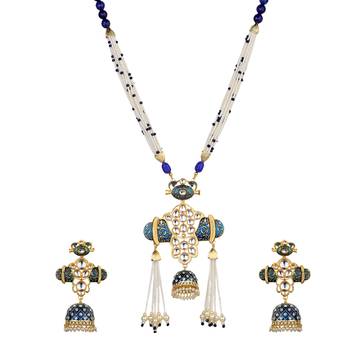 Blue Kundan Necklace Sets 3