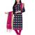 Navy-blue jacquard banarasi cotton salwar