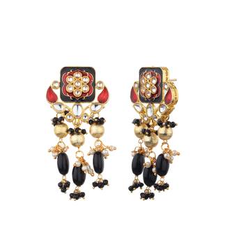 Black Kundan Gold Plated Semi Precious Necklace-Sets 2