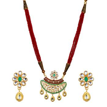 Maroon Kundan Necklace Sets 3