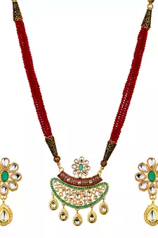 Maroon Kundan Necklace Sets