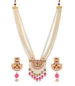Pink Kundan Semi Precious Beads Necklace Sets