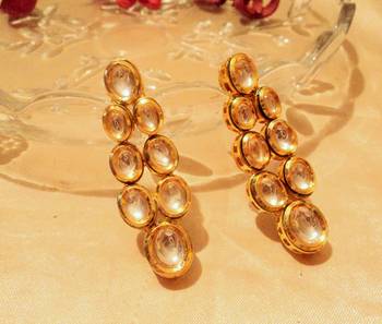 Gold Kundan 2 Layered Semi Precious Beads  Necklace Sets 3