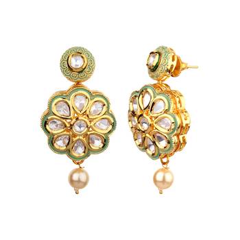 Wedding Premium Hasli Green Kundan Necklace Sets 2