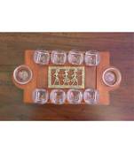 Shot Tray Rectangular Jaali In Mango Wood
