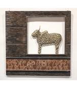 Jaali Nandi In Wooden Frame