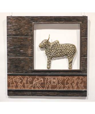 Jaali Nandi In Wooden Frame 2