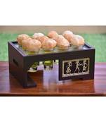Puchka Panipuri Set With  12 Glasses in Mango Wood