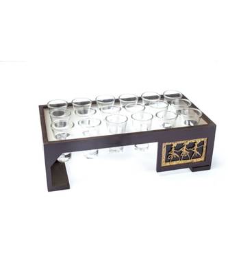 Puchaka Panipuri Set 18 Glasses in Mango Wood 1