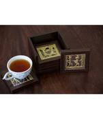 Dhokra Coaster Set With Stand ( Available In Set Of 6 )