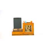 Mango Wood Pen Stand With Card & Mobile Holder