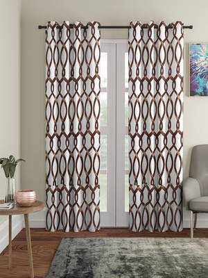 brown Polyester Plain Printed Door Curtains for Bedroom, Kitchen, Kids or Living Room 1