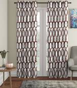 brown Polyester Plain Printed Door Curtains for Bedroom, Kitchen, Kids or Living Room