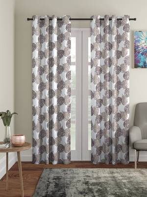 brown Polyester Plain Printed Door Curtains for Bedroom, Kitchen, Kids or Living Room 1