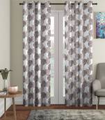 brown Polyester Plain Printed Door Curtains for Bedroom, Kitchen, Kids or Living Room