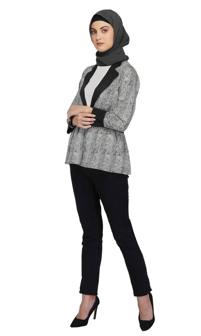 Salt and Pepper Jacket Coat By Ruqsar