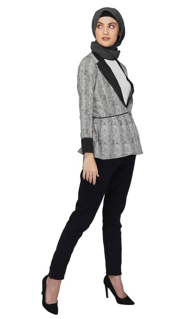 Salt and Pepper Jacket Coat By Ruqsar