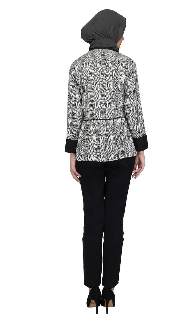 Salt and Pepper Jacket Coat By Ruqsar