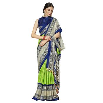 Multicolor plain  cotton saree with blouse 1