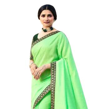 Multicolor plain silk saree with blouse 2