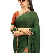 Multicolor printed silk saree with blouse