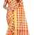 White Checks Poli Silk Saree With Attached Blouse