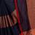 Navy blue plain cotton saree with blouse