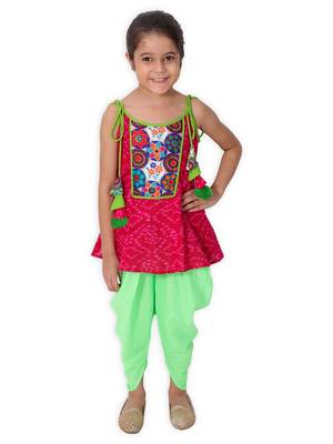 Pink Cotton Dhoti Set 1