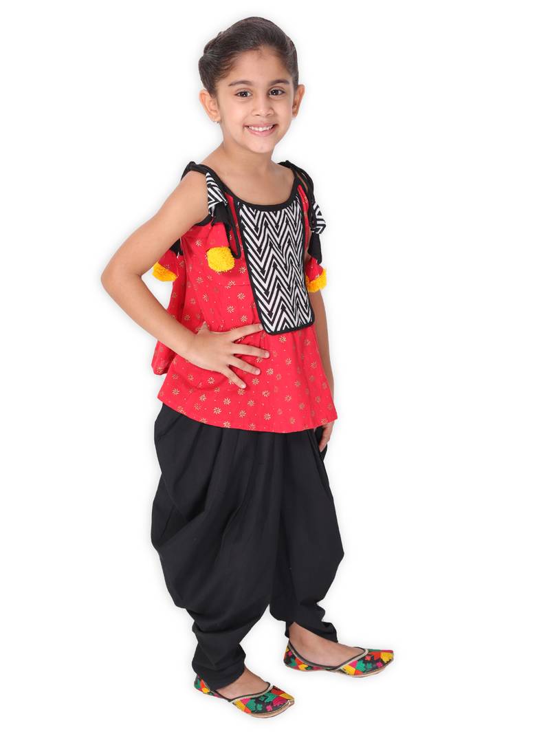 Red Cotton Dhoti Set