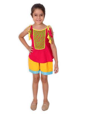 Pink Cotton Indo Western Top N Bottom 1