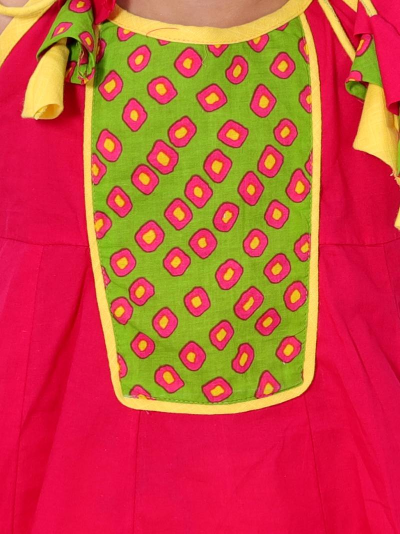 Pink Cotton Indo Western Top N Bottom