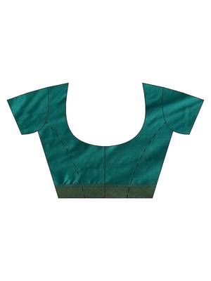 Green Woven poly silk saree with blouse 3