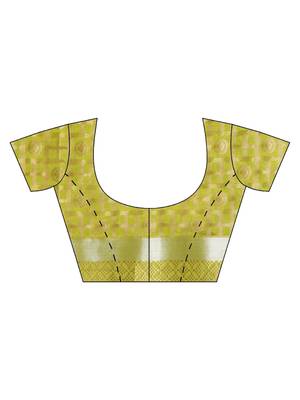 Green woven art silk saree with blouse 3