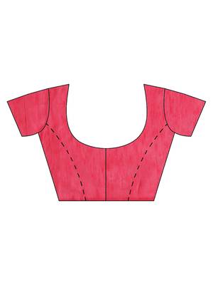 Pink woven art silk saree with blouse 3