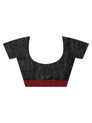 Black woven poly_cotton saree with blouse 3