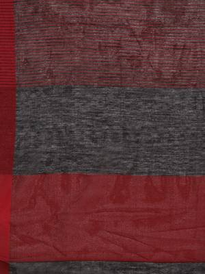 Black woven poly_cotton saree with blouse 4