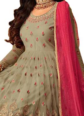 Green Beads Net Salwar 2